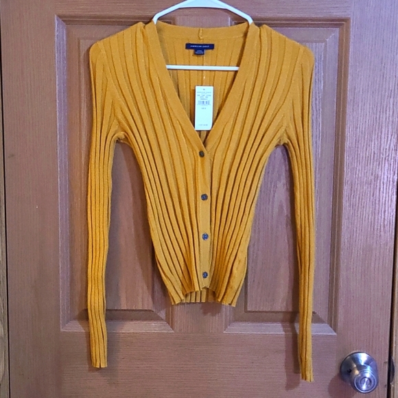American Eagle Outfitters Sweaters - American Eagle button up mustard yellow sweater